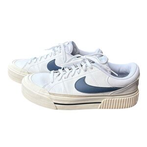 Nike Court Legacy Lift Platform Sneakers Women’s 11 White Diffused Blue DM7590-1